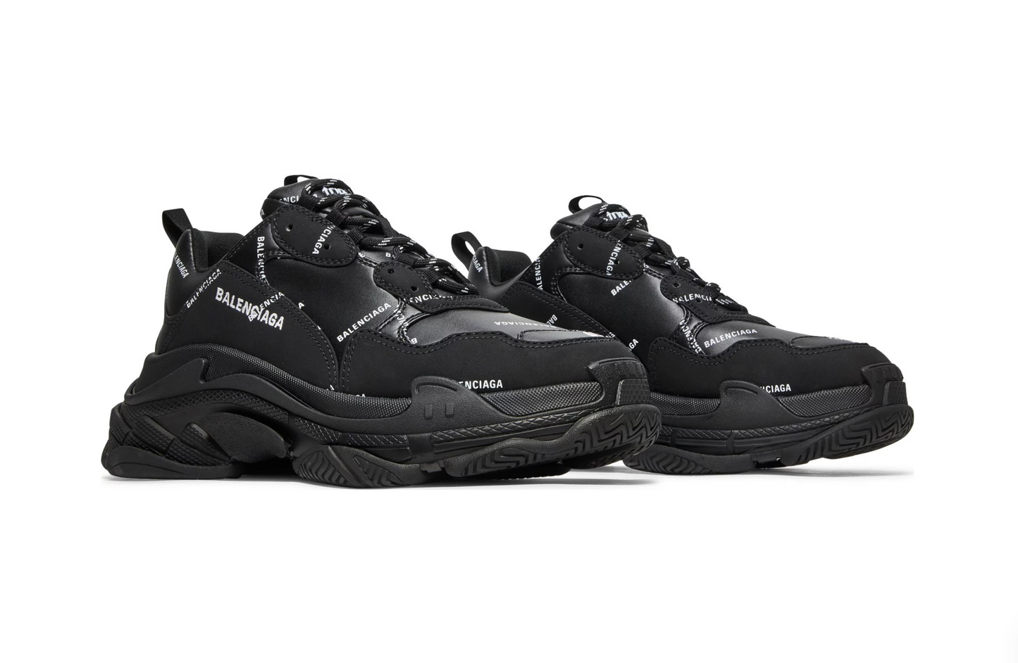 Triple S Sneaker 'Allover Logo - Black'