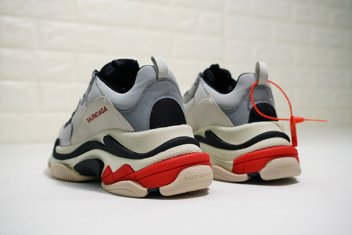 Triple s silver red solid sole - whatever on