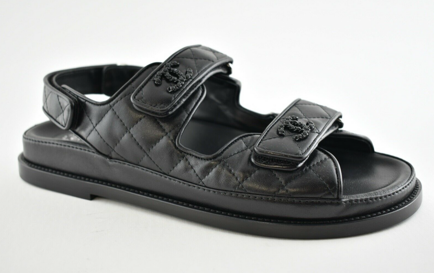 Black leather sandals