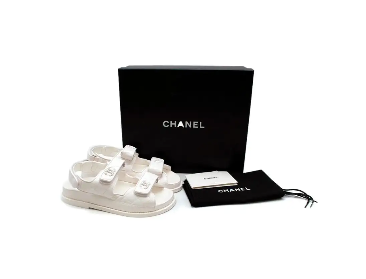 White leather sandals