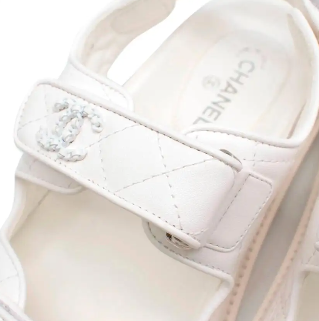 White leather sandals