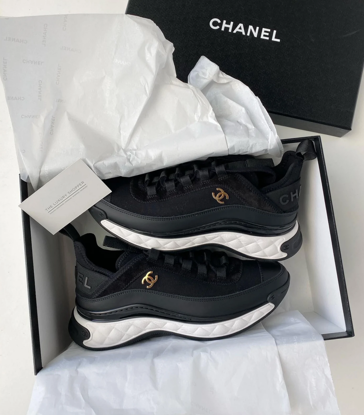 Velvet Calfskin & Mixed Fibers Sneaker 'Black'