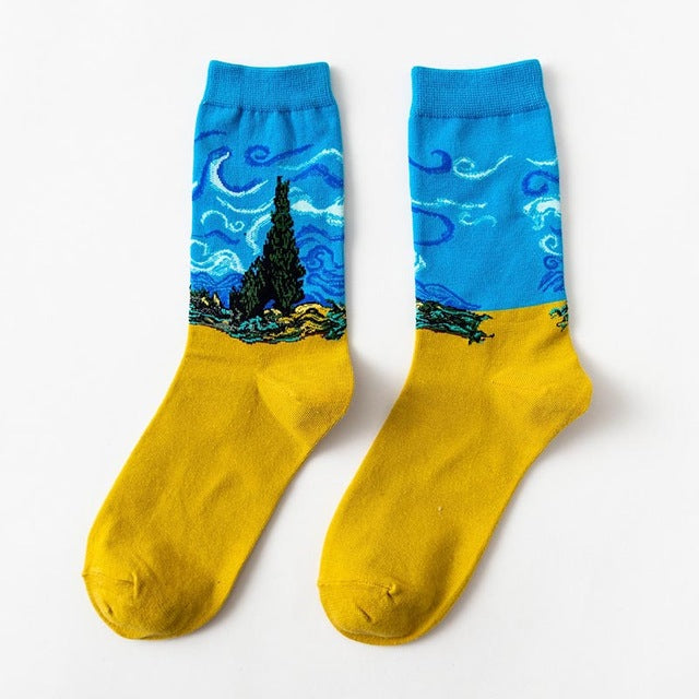 Retro World Famous Painting Socks - whatever on 