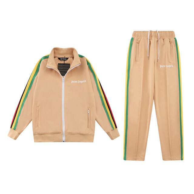 Rainbow striped tracksuit