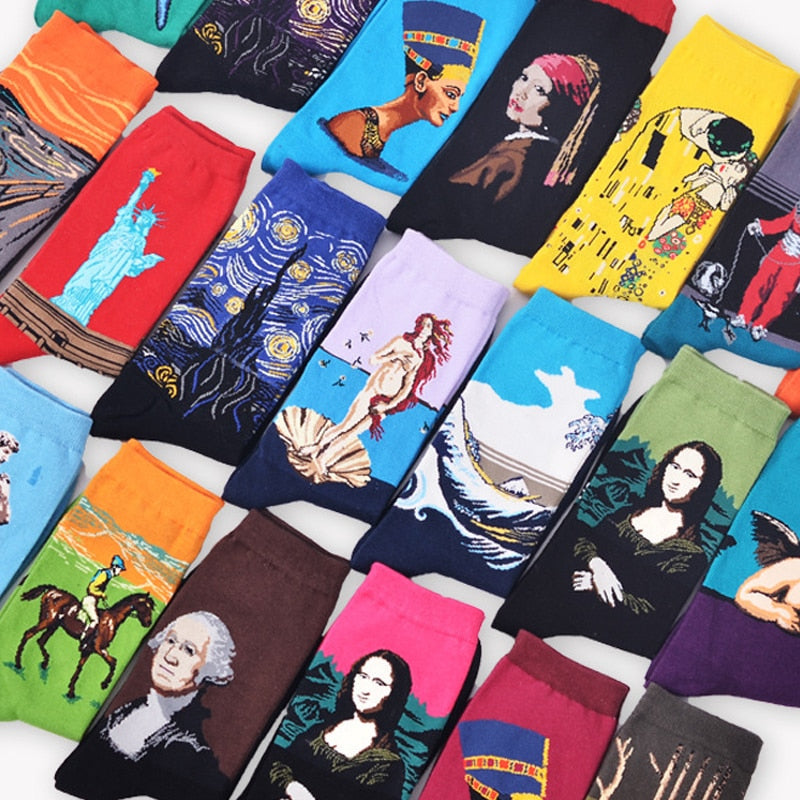 Retro World Famous Painting Socks - whatever on 