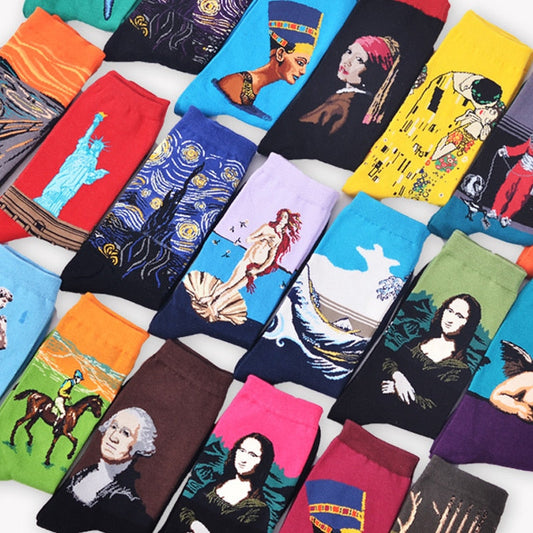 Retro World Famous Painting Socks - whatever on 
