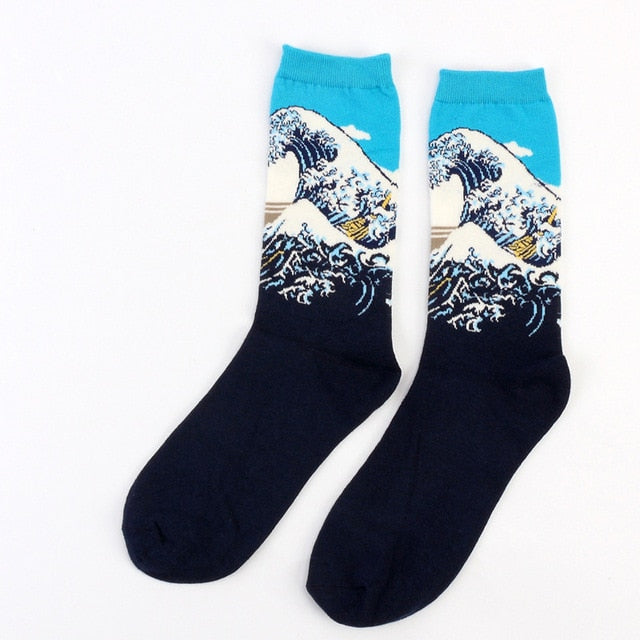 Retro World Famous Painting Socks - whatever on 