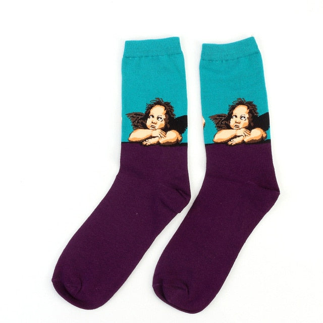 Retro World Famous Painting Socks - whatever on 
