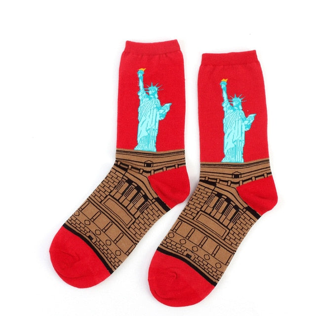 Retro World Famous Painting Socks - whatever on 