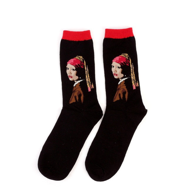 Retro World Famous Painting Socks - whatever on 