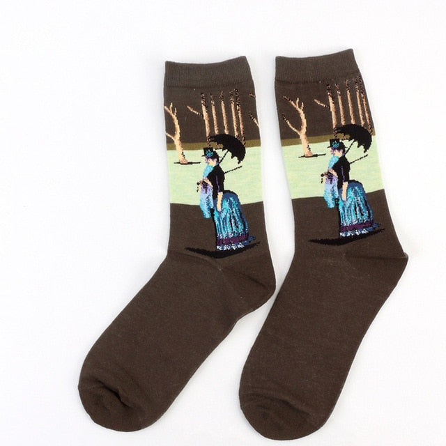 Retro World Famous Painting Socks - whatever on 
