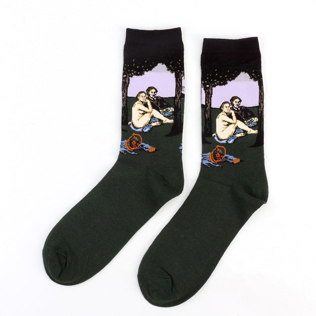 Retro World Famous Painting Socks - whatever on 