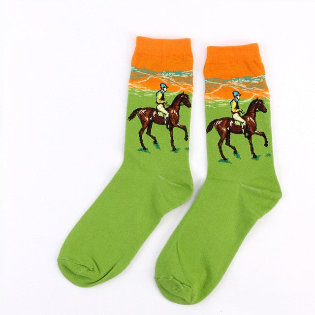 Retro World Famous Painting Socks - whatever on 