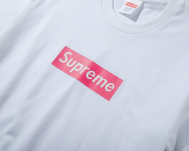 Pink Box Logo T-Shirt - whatever on 